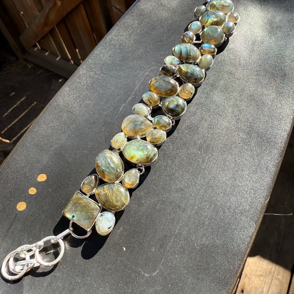 925 sterling silver Labordarite bracelet! Extraordinarily beautiful! HANDMADE!!! - Picture 10 of 15